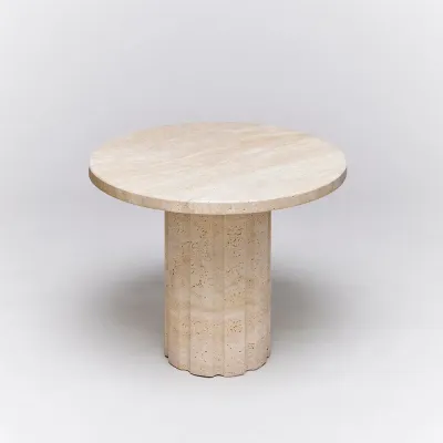 Amerigo Side Table, Travertine