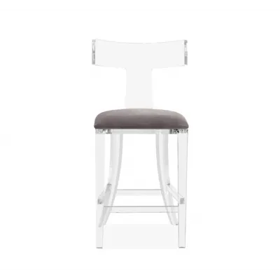 Tristan Counter Stool, Grey Velvet