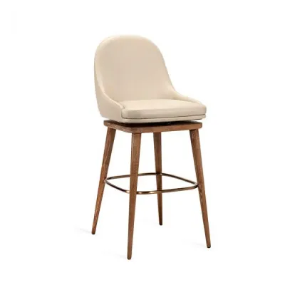 Harper Swivel Bar Stool, Cream