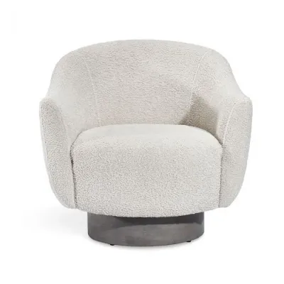 Simone Swivel Chair, Haze Shearling