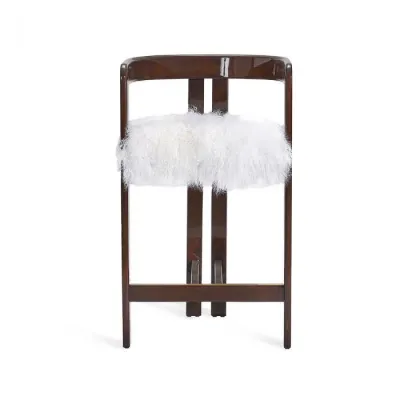 Burke Counter Stool, Walnut/ White