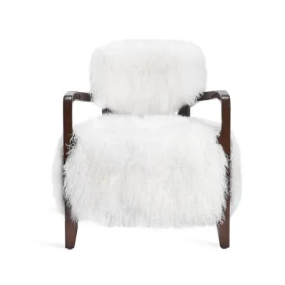 Royce Lounge Chair, Walnut/ White