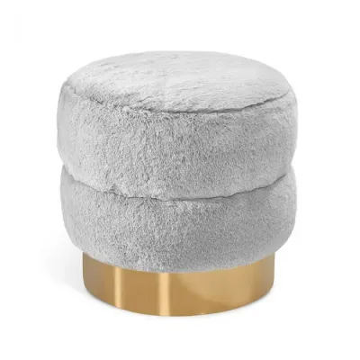 Charlize Stool, Brass/ Shadow Grey