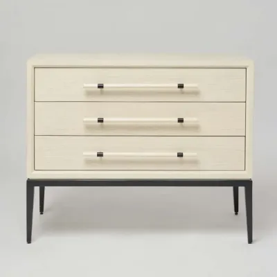 Burton 3 Drawer Bedside - Parchment