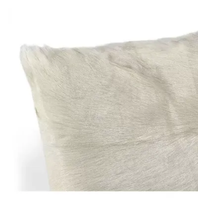 Goat Skin Bolster Pillow, Ivory