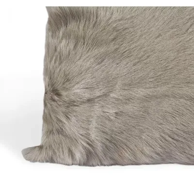 Goat Skin Bolster Pillow, Grey