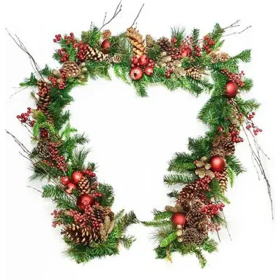 9Ft Red Berry And Pomegranate Garland