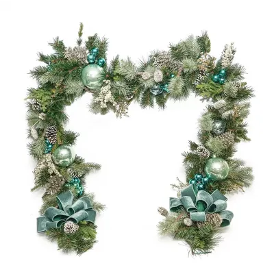 9' Frosted Blue Garland 108
