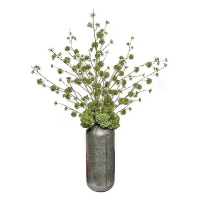 Oxidized Tin Vase With Chestnut Spray