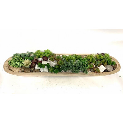 Sedum Tray in Large Blonde Wood 39" x 9"