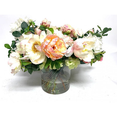 Peony Floral in 8" Cylinder