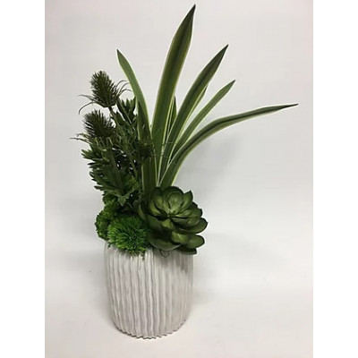 Grass, Thistle in Rippled Pot 24" x 11"