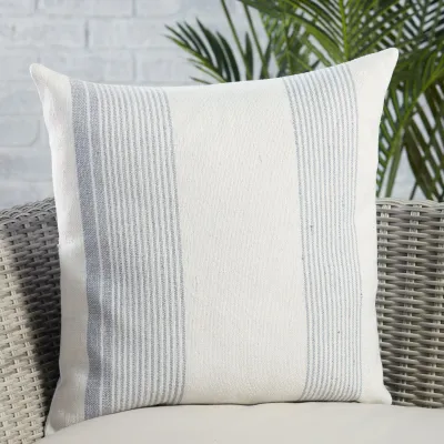Jaipur Living Parque Indoor/ Outdoor Gray/ Ivory Striped Poly Fill Pillow 20 inch