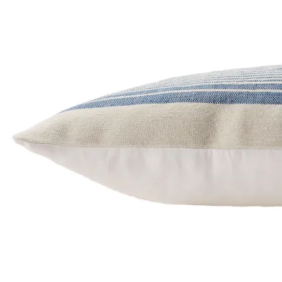 Jaipur Living Parque Indoor/ Outdoor Blue/ Ivory Striped Poly Fill Pillow 20 inch