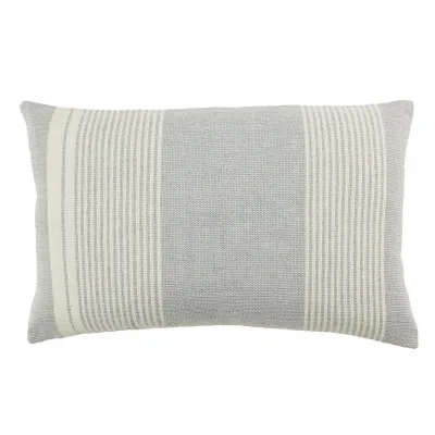 Jaipur Living Carinda Indoor/ Outdoor Gray/ Ivory Striped Poly Fill Lumbar Pillow 13X21