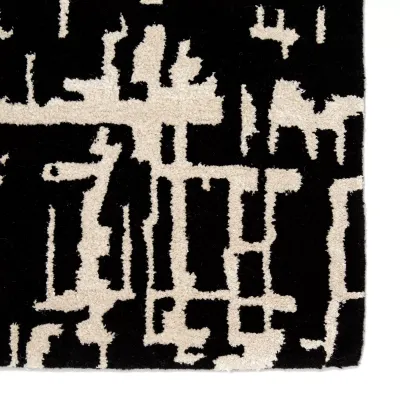 CLN16 Clayton Pals Black/Cream Rugs