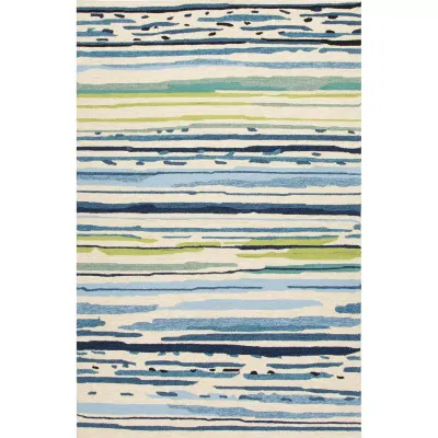 CO19 Colours Sketchy Lines Snow White/Mallard Blue Rug