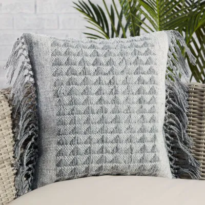 Vibe by Jaipur Living Edris Indoor/ Outdoor Gray Geometric Poly Fill Pillow 18 inch