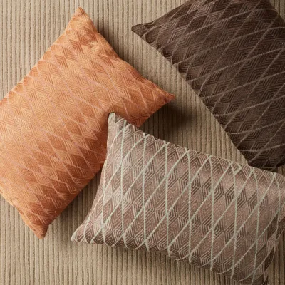 Jaipur Living Milton Dark Brown Geometric Down Lumbar Pillow 16X24