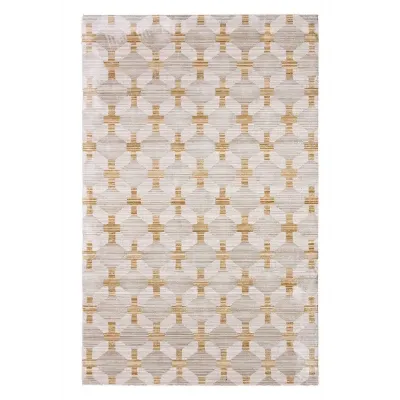 MUM01 Muted Mosaic Gray Yellow / Gold Rug