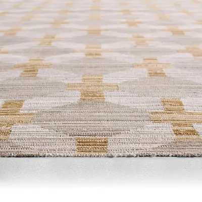 MUM01 Muted Mosaic Gray Yellow / Gold Rug