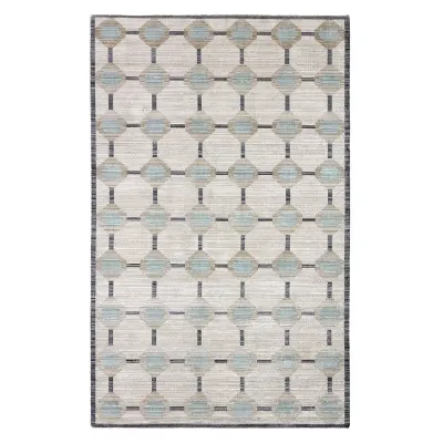 MUM03 Muted Mosaic Blue Gray Rug