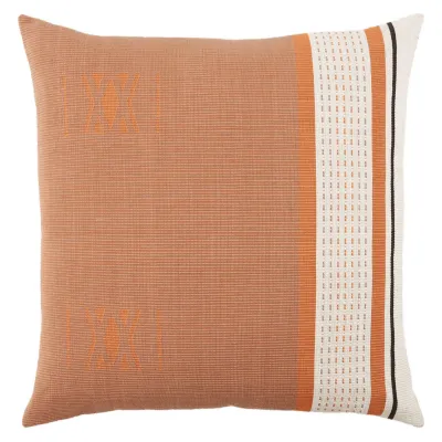 Vibe by Jaipur Living Parvati Mauve/ Terracotta Tribal Poly Fill Pillow 22 inch