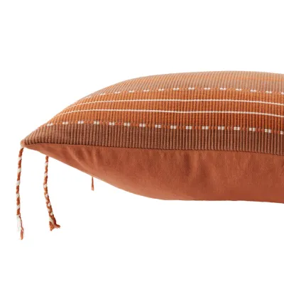 Vibe by Jaipur Living Bhodi Mauve/ Terracotta Tribal Down Lumbar Pillow 13X21