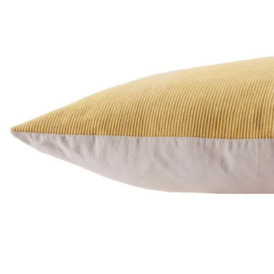 Vibe by Jaipur Living Parvati Yellow/ Light Taupe Tribal Down Pillow 22 inch