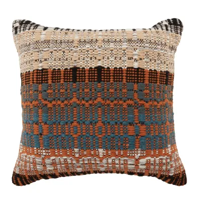 Jaipur Living Zyan Indoor/ Outdoor Orange/ Blue Trellis Poly Fill Pillow 22 inch