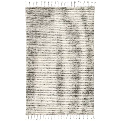 TIL01 Tamil Perkins Ivory/Black Undyed Wool Rugs
