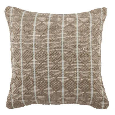 Vibe by Jaipur Living Lindy Indoor/ Outdoor Gray/ Light Blue Geometric Poly Fill Pillow 22 inch