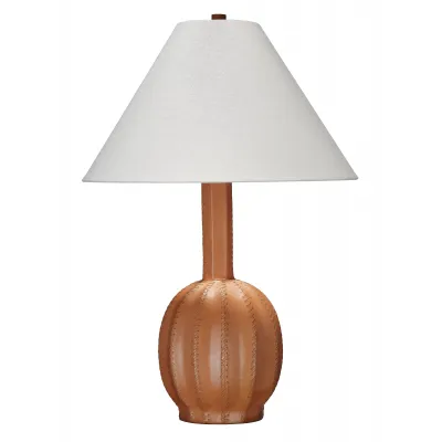 Cole Leather Table Lamp, Tan