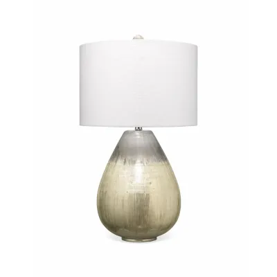 Damsle Glass Table Lamp, Silver