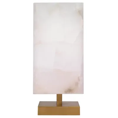 Ghost Axis Alabaster Table Lamp, Brass