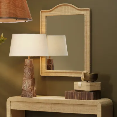 Palm Marquetry Table Lamp