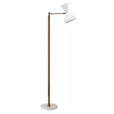 Pisa Swing Arm Floor Lamp, White