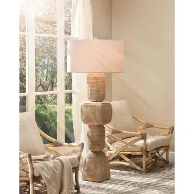 Totem Floor Lamp - Bleached Wood