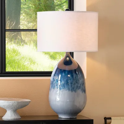 Twilight Iron Table Lamp, Blue Ombre