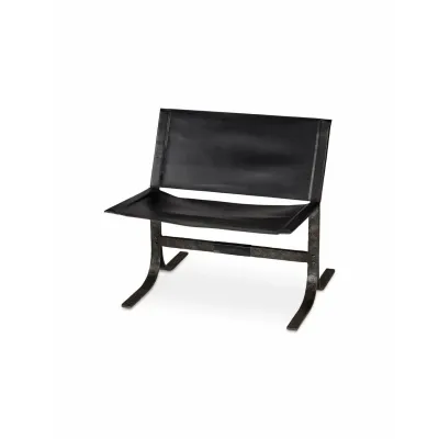 Alessa Leather Sling Chair, Black