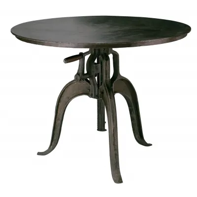 Americana Iron Crank Table, Gun Metal