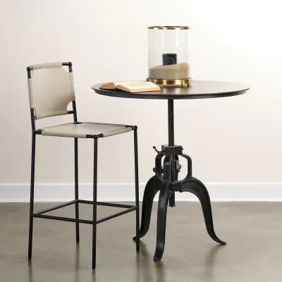 Americana Iron Crank Table, Gun Metal