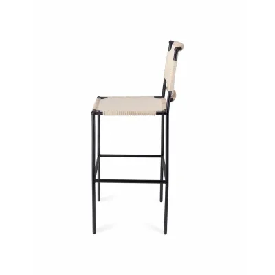 Asher Leather Bar Stool, White
