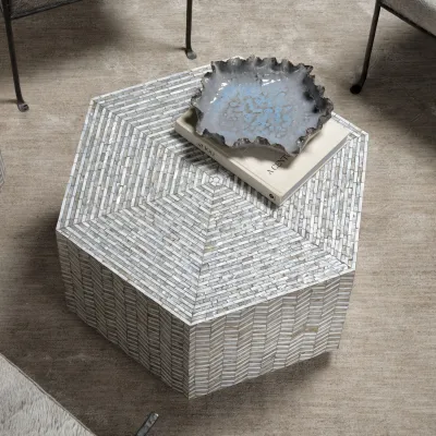 Brando Mother of Pearl Hexagon Coffee Table