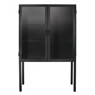 Chauncey Wide Curio Bar Iron Cabinet