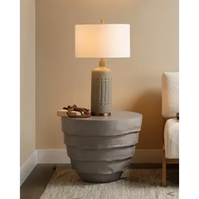 Concentric Cement Rustic Side Table