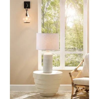 Concentric Cream White Side Table