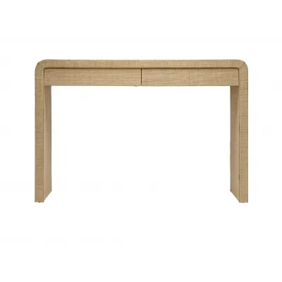 Montecito 2-Drawer Raffia Console Table