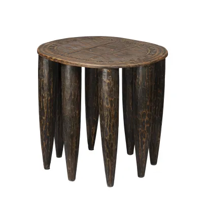 Naga Mango Wood Side Table, Brown