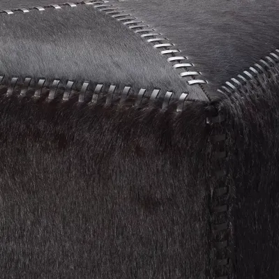 Espresso Hair on Hide Ottoman, Small